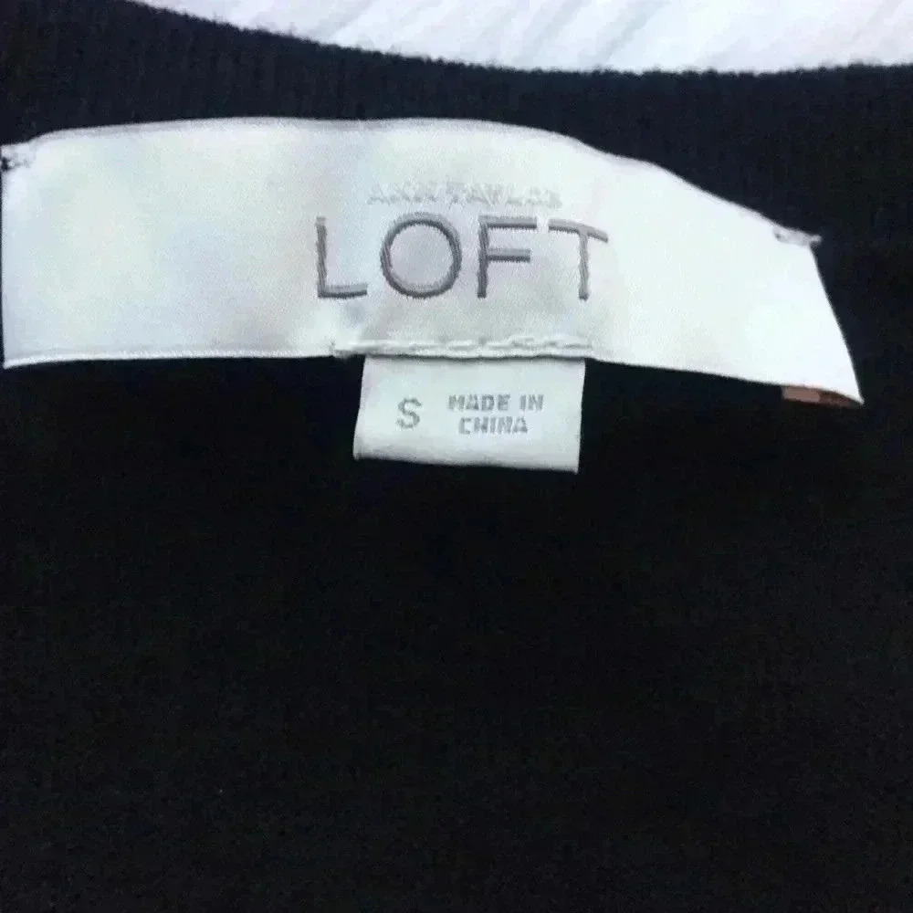 Loft Basic Black Scoop Neck Wool Blend Sweater - Picture 6 of 7